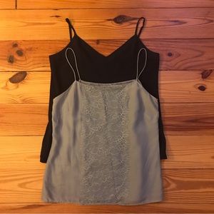 Bundle Ann Taylor and J.Crew Grey Navy Camisoles, EUC, S/4